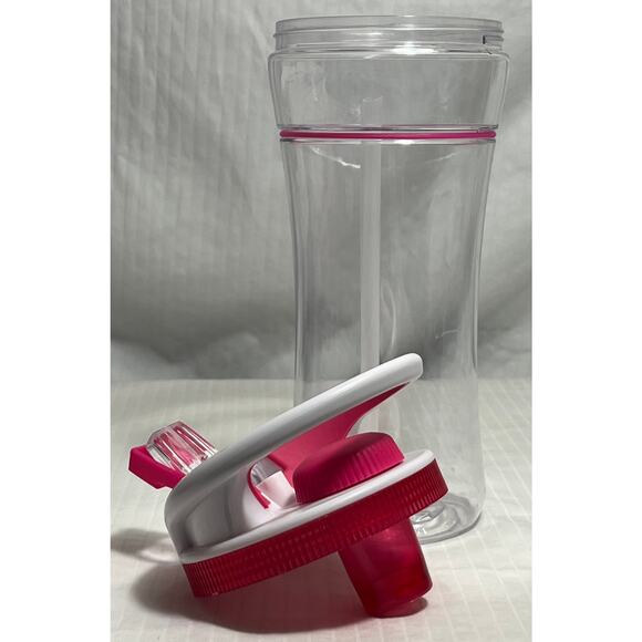 Cool Gear Clear Pink White Sip Straw Water Bottle BPA Free Top Shelf Safe 2013 - Picture 5 of 8